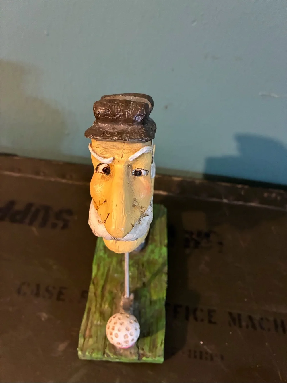 Hand-Painted Wooden Golfer Figurine in Yellow and Black - Decorative Home Accent
